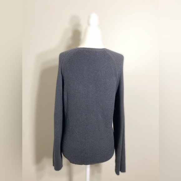 Large JEANNE PIERRE Black Cotton Long Sleeve Ribbed Sweater - Picture 4 of 5